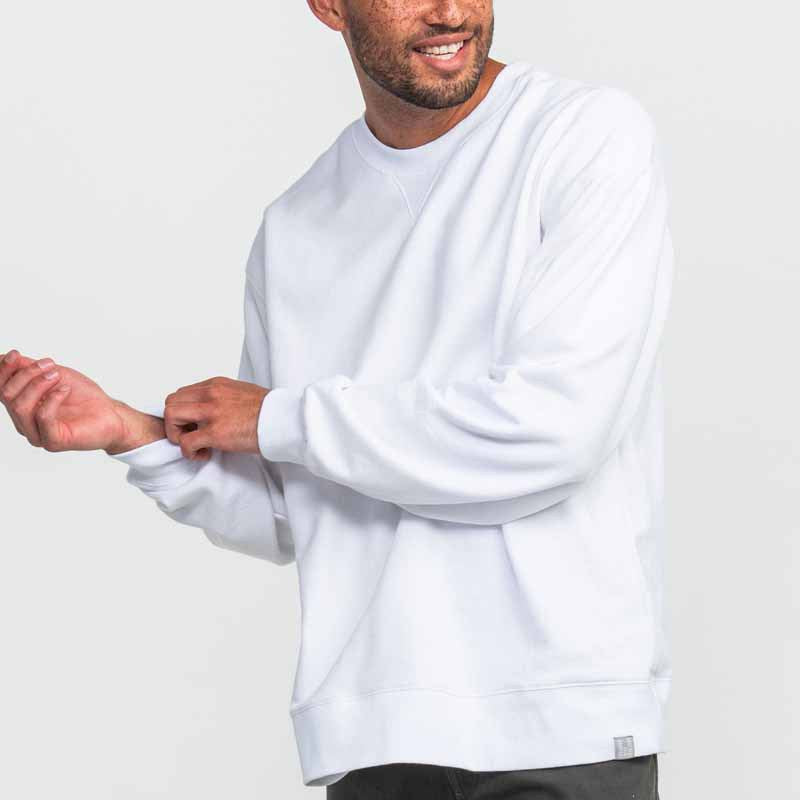 Herren lässiger Rundhals-Sweatshirt mit Vintage-Waschung und bequemen Bund EB