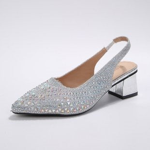 Damen Slingback-Pumps mit glamourösem Kristall-Detail EB