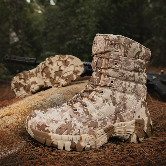 Damen Militärische Stiefel mit hoher Sohle EB
