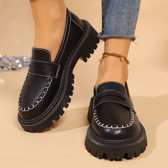 Damen elegante Mokassins mit robustem Profil EB