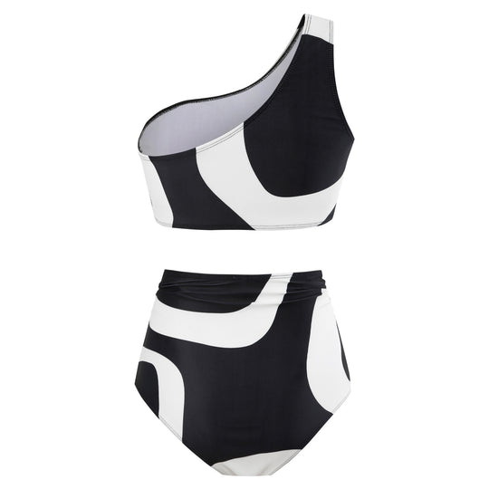 Damen Bikini-Set mit asymmetrischem Oberteil und elegantem Wickelrock EB