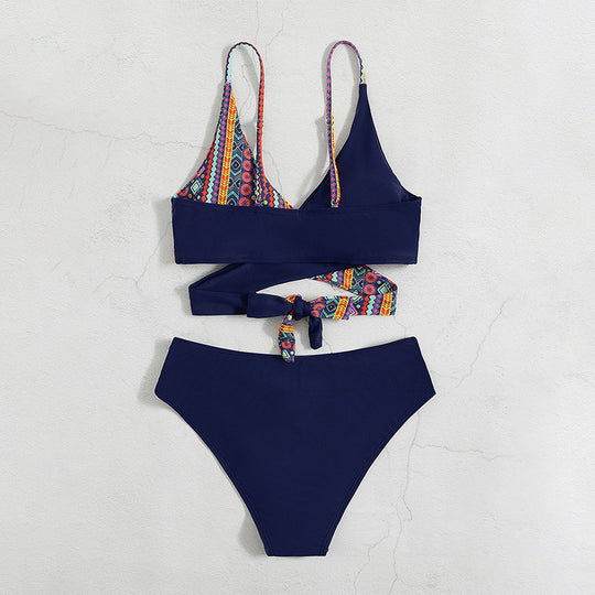 Damen Triangel-Bikini mit kreativem Design und verspielten Ausschnitten EB