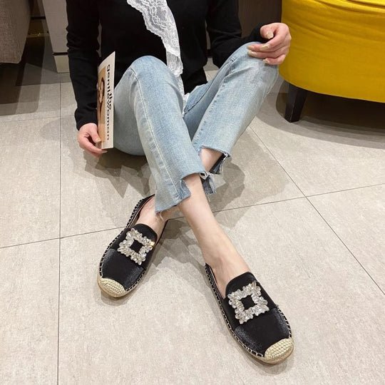 Damen Espadrilles mit glitzernden Applikationen und komfortablem Fußbett EB
