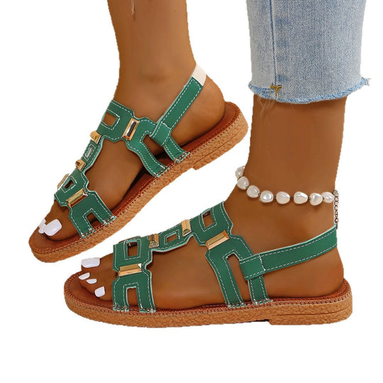 Damen Sandalen mit modischen Schnallenakzenten und anatomischer Fußbettung EB
