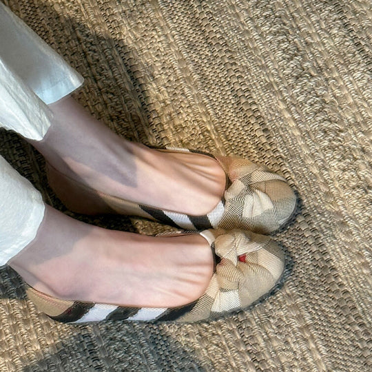 Damen Ballerinas mit weich gepolstertem Futter und eleganter Schleife EB