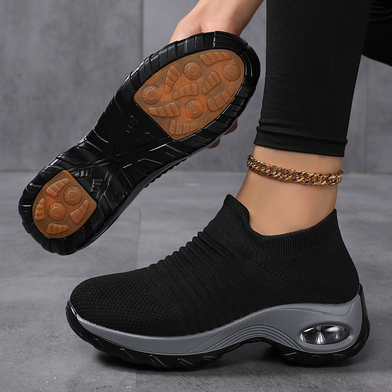 Damen nan atmungsaktive Strick-Slipper mit luftgepolsterter Dämpfung EB