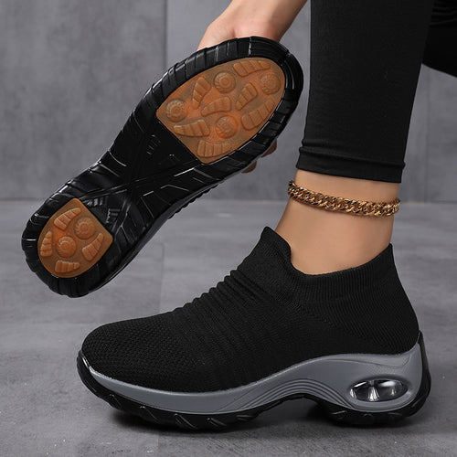 Damen nan atmungsaktive Strick-Slipper mit luftgepolsterter Dämpfung EB
