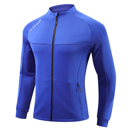 Herren Eng anliegende atmungsaktive Laufjacke mit durchgehendem Reißverschluss und Reißverschlusstaschen EB