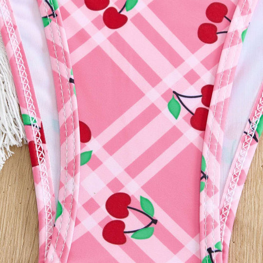 Damen Triangel-Bikini mit frischem Kirschmotiv EB
