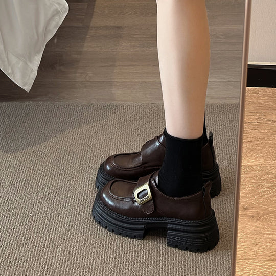 Damen Chunky Chelsea Boots mit rutschfester Gummisohle und stabiler Plattform EB