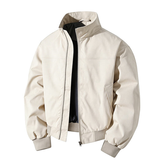 Herren kurz geschnittener Blouson mit Stehkragen und geripptem Saum EB