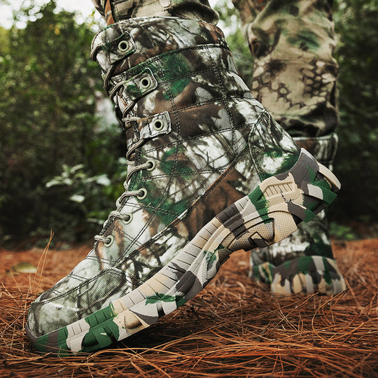 Damen Militärische Stiefel mit hoher Sohle EB