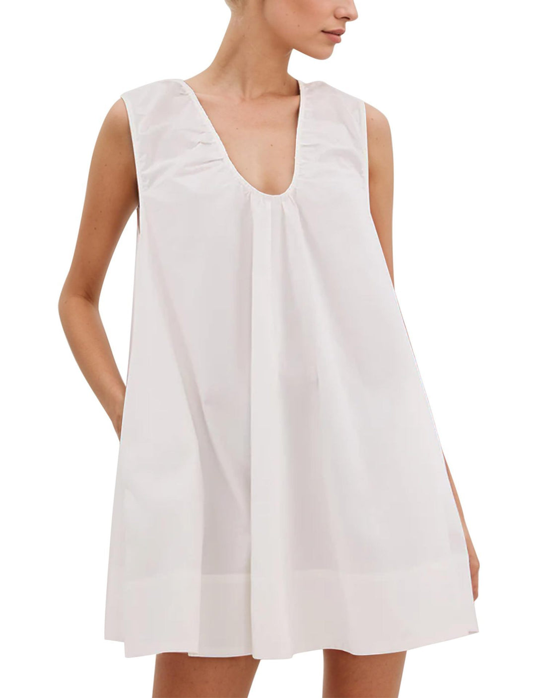 Damen Lässiges Sommerkleid mit Rüschen-Ausschnitt EB