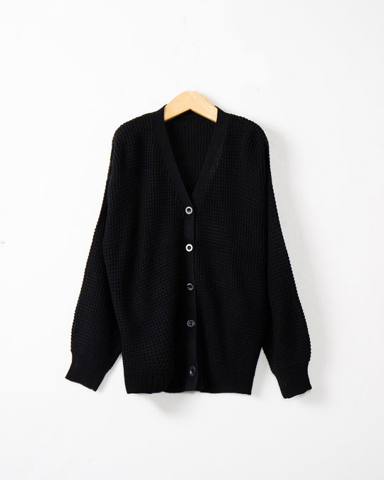 Damen Strickjacke mit strukturiertem Muster und praktischen Knopfdetails EB