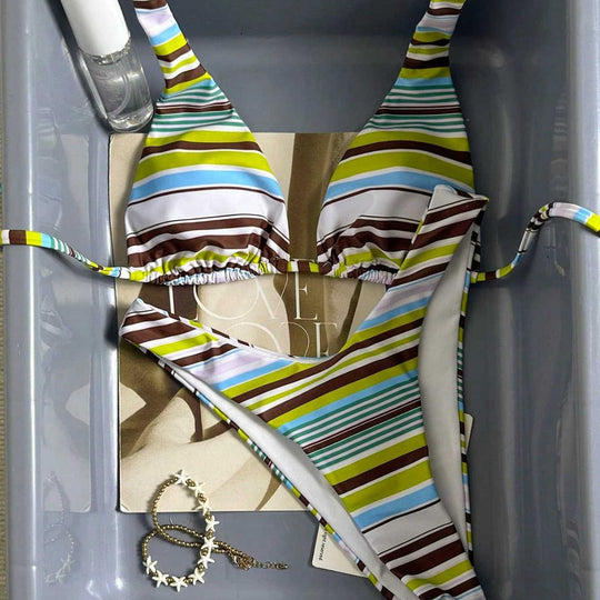 Damen Triangel-Bikini mit hoch geschnittenem Unterteil EB