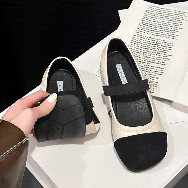 Damen elegante Ballerinas mit komfortablem Riemchen und modischer Perlenapplikation EB