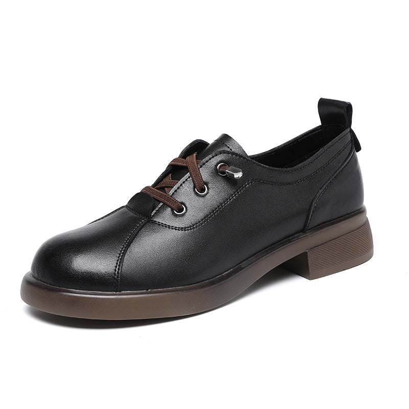 Damen modische Schnürschuhe mit elegantem Blockabsatz und atmungsaktivem Obermaterial EB