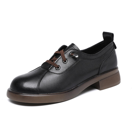 Damen modische Schnürschuhe mit elegantem Blockabsatz und atmungsaktivem Obermaterial EB