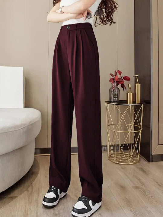 Damen Weite Hochwasserglatte Hose EB