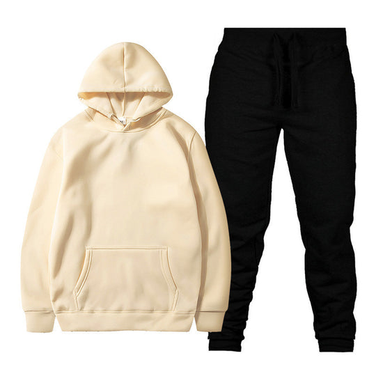 Unisex nan gemütliches Hoodie-Jogginganzug-Set mit Kängurutasche, elastischem Tunnelzugbund und gerippten Bündchen EB
