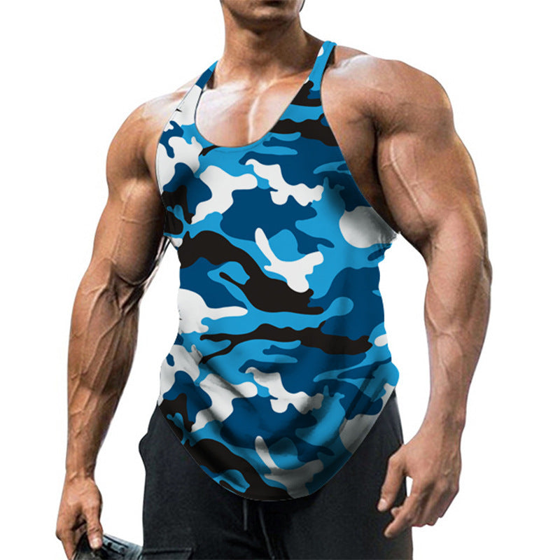 Herren ärmelloses Fitnessshirt im modernen Camouflage-Design EB