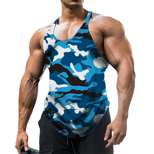Herren ärmelloses Fitnessshirt im modernen Camouflage-Design EB