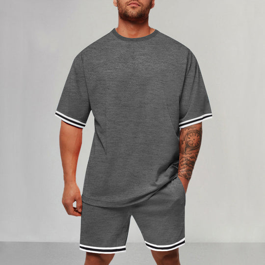 Herren Sportliches Kurzarm-Set mit Kontrastdetails EB