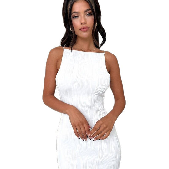 Damen Figurbetontes Maxikleid mit elegantem Reliefmuster EB
