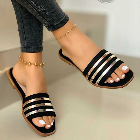 Damen modische Riemensandalen mit glitzernden Akzenten EB