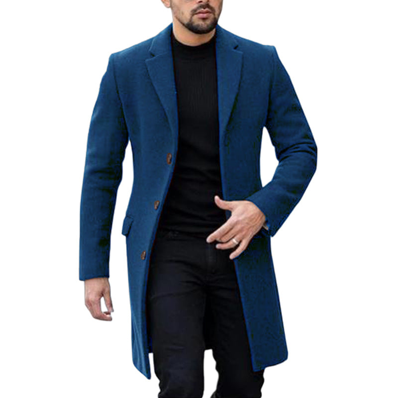 Herren eleganter Wollmantel mit modernem Schnitt und praktischen Taschen EB