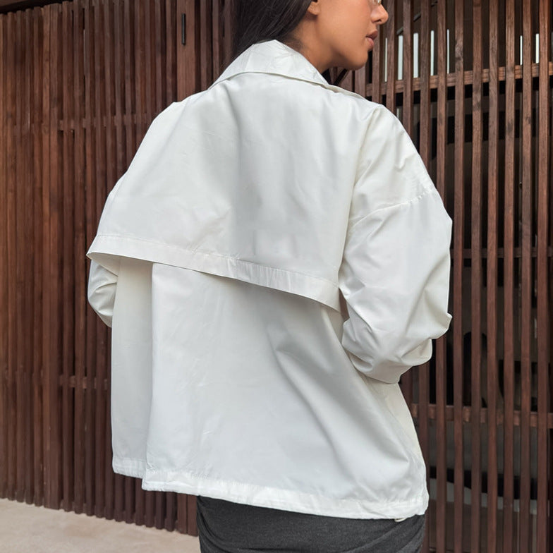 Damen Sportliche Übergangsjacke mit hohem Kragen und weitem Schnitt EB