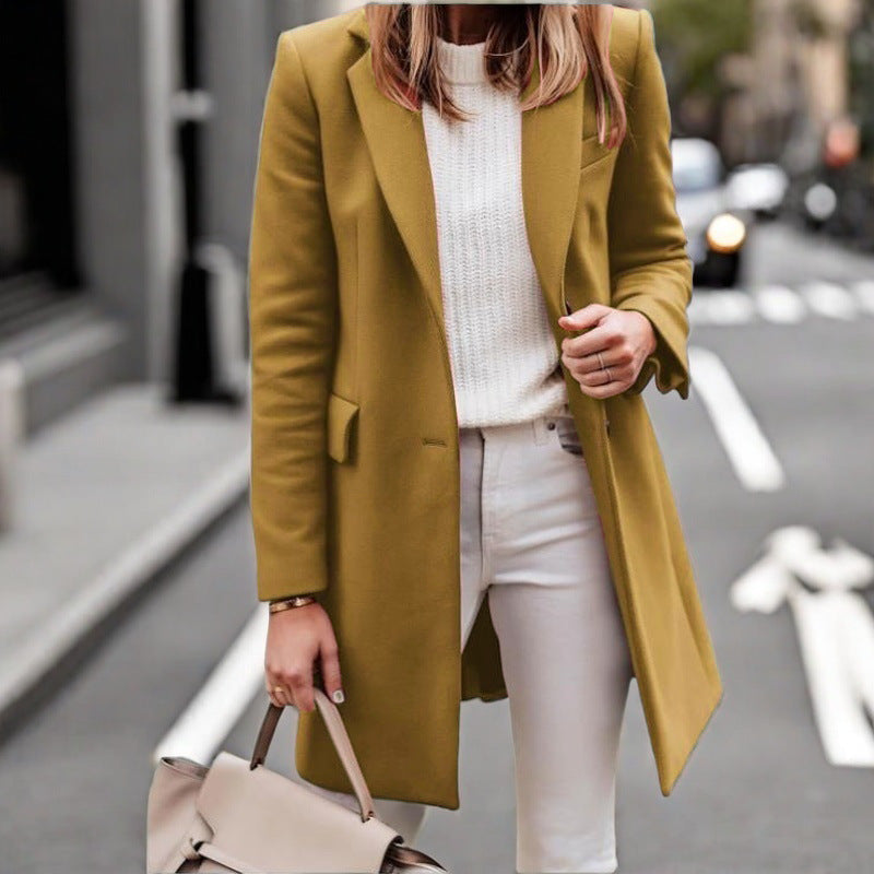 Damen Lässiger und eleganter Langmantel EB