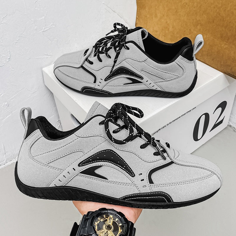 Unisex leichte Retro-Freizeitsneaker mit wildlederähnlichem Obermaterial, gepolstertem Einstieg und flexibler Gummilaufsohle EB