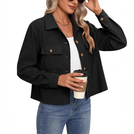 Damen Cordjacke mit praktischen Brusttaschen EB