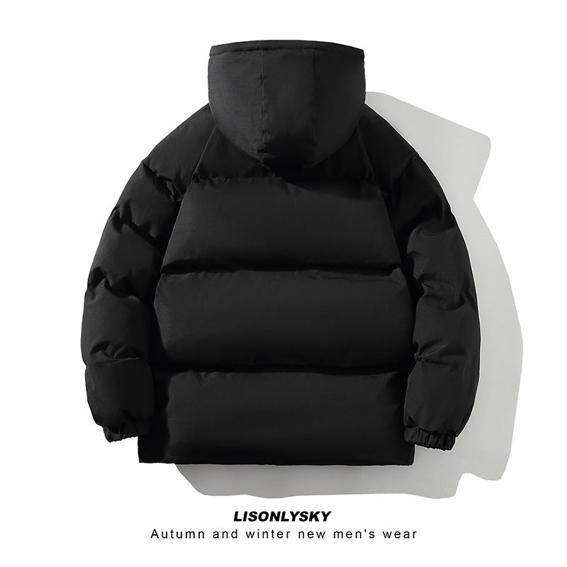 Herren gesteppte Winterjacke mit hohem Kragen und seitlichen Taschen EB