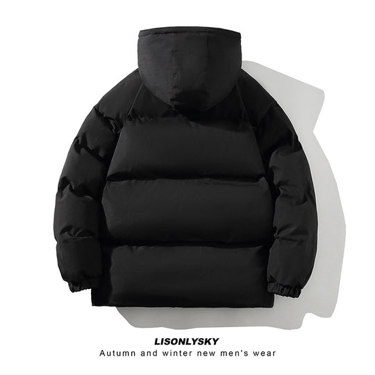 Herren gesteppte Winterjacke mit hohem Kragen und seitlichen Taschen EB