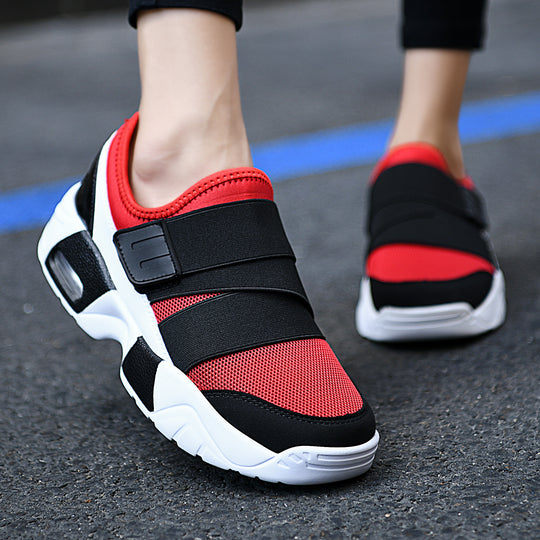 Damen Komfortable Sneakers mit elastischem Klettverschluss und atmungsaktiver Mesh-Oberfläche EB