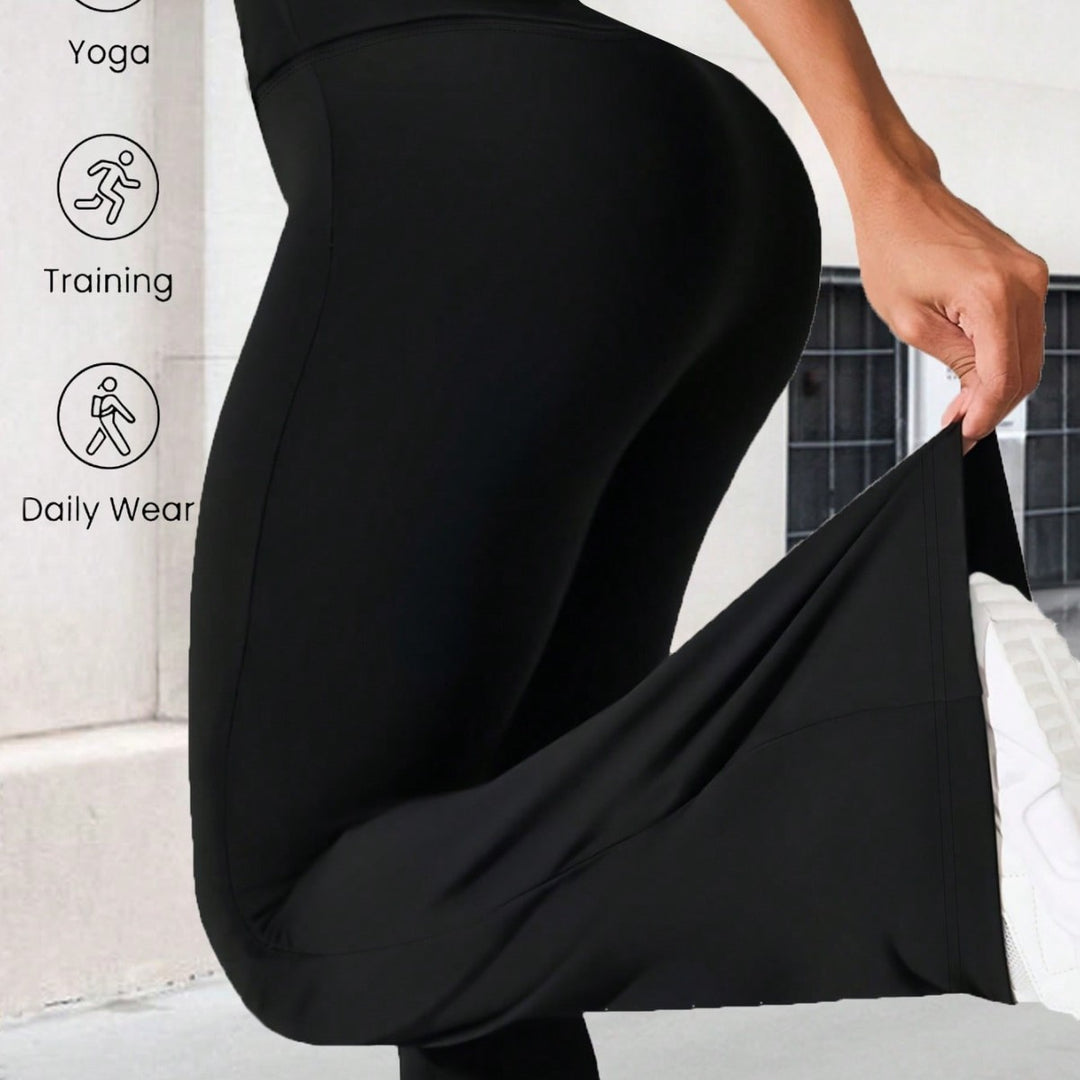 Damen Hochgeschnittene Yoga-Leggings mit Bauchkontrolle und 4-Wege-Stretch EB