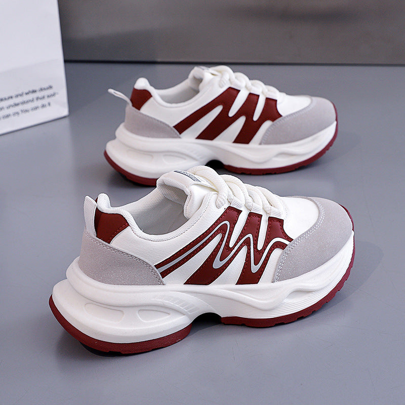 Damen modische Chunky Sneakers mit atmungsaktiver Oberfläche und stabiler Profilsohle EB