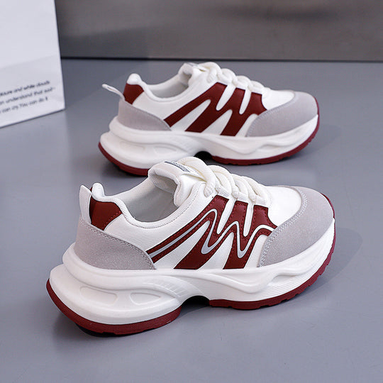 Damen modische Chunky Sneakers mit atmungsaktiver Oberfläche und stabiler Profilsohle EB
