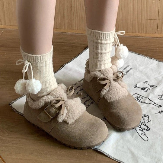 Damen Hausschuhe mit kuscheligem Lammfell-Heel von EB