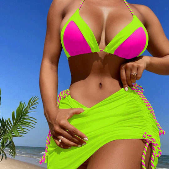 Damen Triangel-Bikini mit verspieltem Wickelrock EB