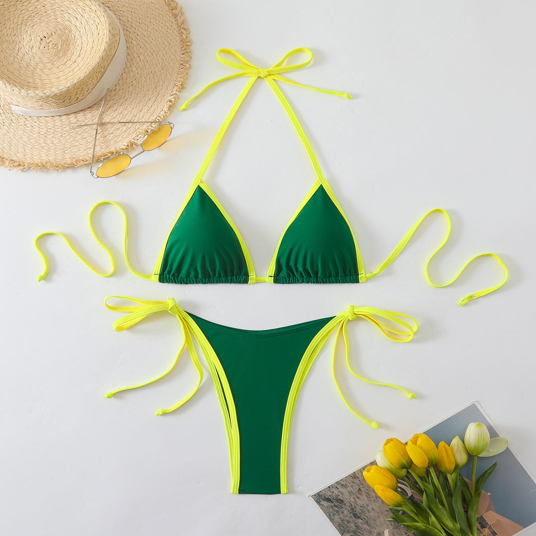 Damen Triangel-Bikini mit eleganten Schleifen EB