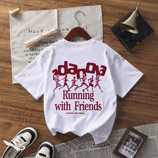 Damen Oversized T-Shirt mit kreativem Schriftzug und lässigem Schnitt EB