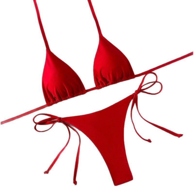 Damen Triangel-Bikini mit verstellbaren Trägern und schmalem Slip EB