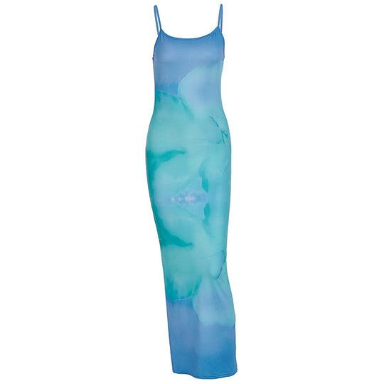 Damen Maxikleid im eleganten Fluid-Design mit feinen Spaghettiträgern EB