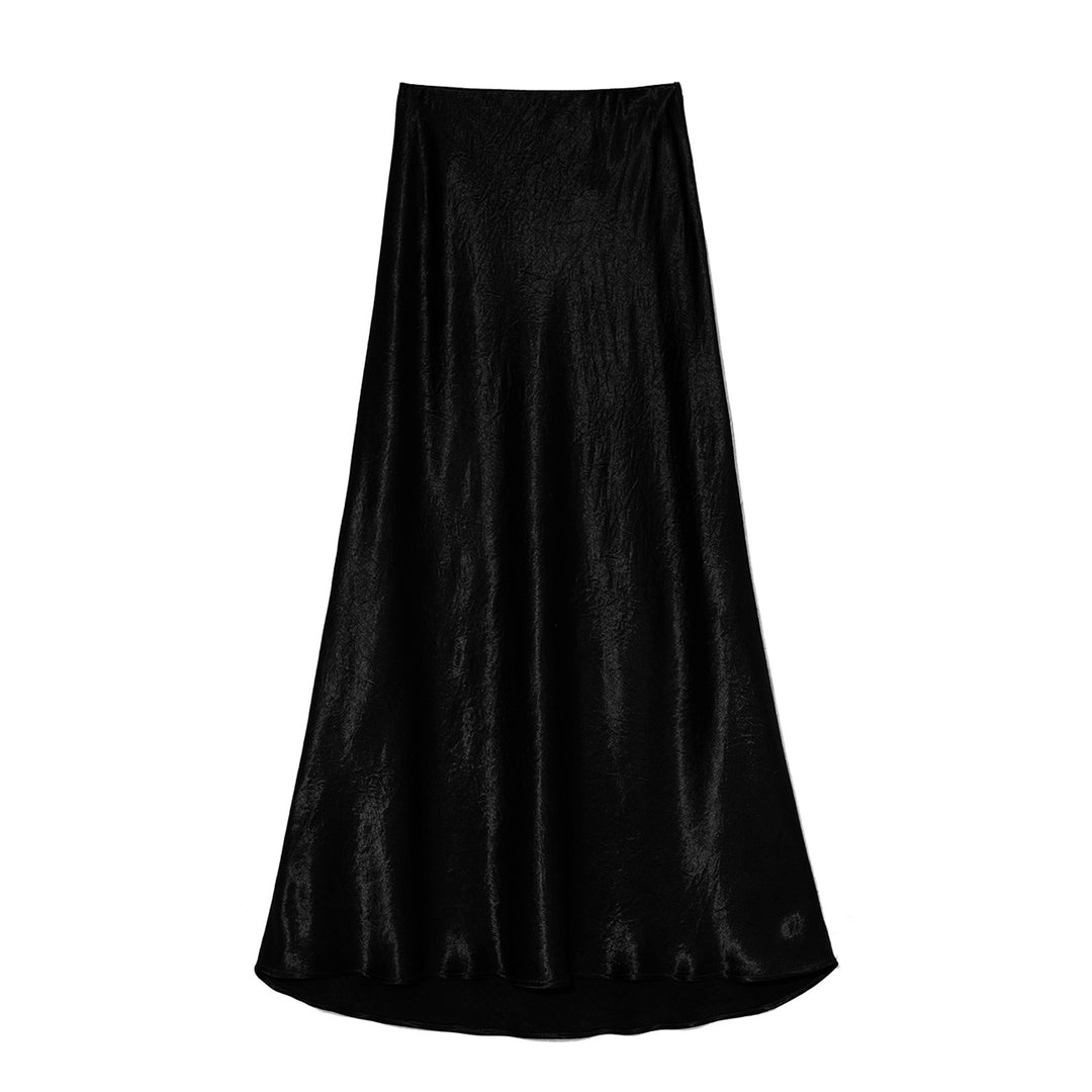 Damen Eleganter Maxirock aus satinierter Viskose EB