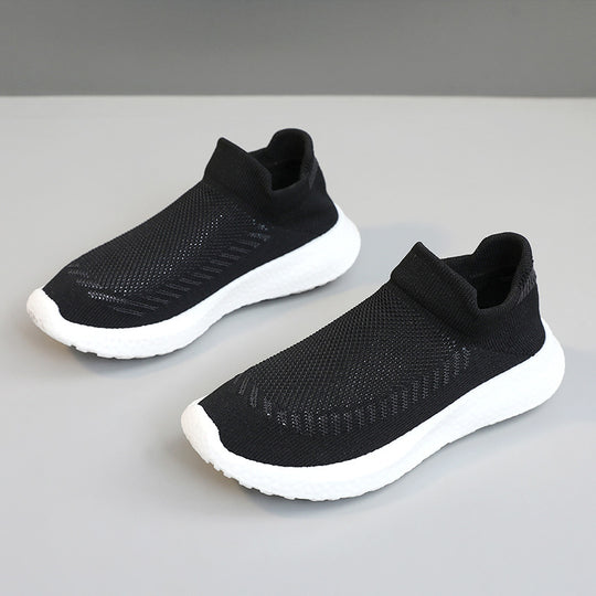 Damen atmungsaktive Slip-On Sneakers mit flexiblem Strick-Obermaterial EB