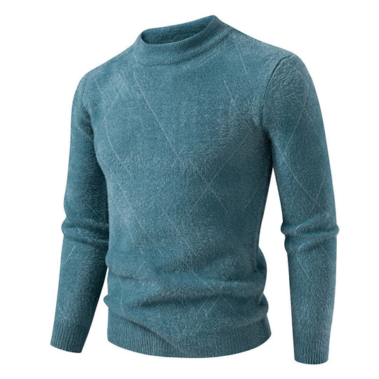 Herren Feiner Strickpullover mit modernem Zopfmuster EB