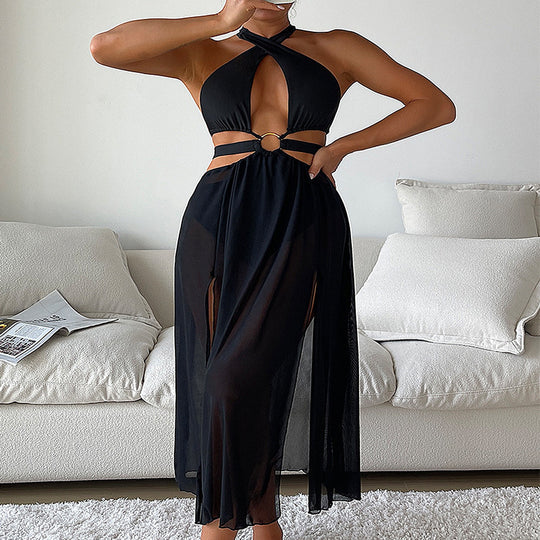 Damen Maxi-Kleid mit raffinierten Cut-Out-Details EB